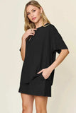 Double Take Basic style Round Neck Solid Set - Trendsi - Flyclothing LLC