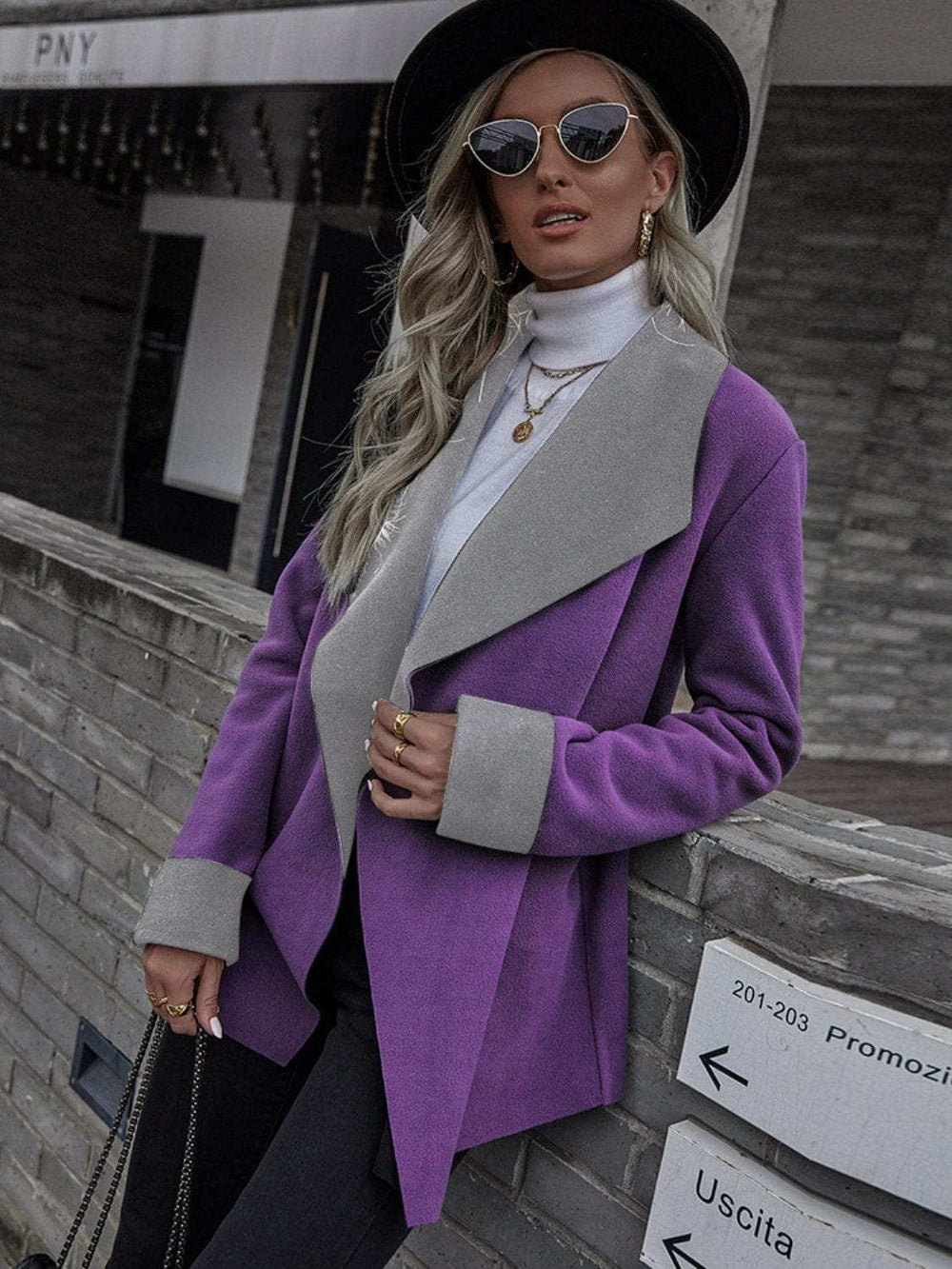 Open Front Long Sleeve Jacket - Trendsi - Flyclothing LLC