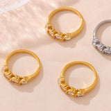 Stainless Steel Inlaid Zircon Ring - Trendsi - Flyclothing LLC