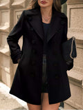 Double-Breasted Wool Blend Overcoat - Trendsi - Flyclothing LLC