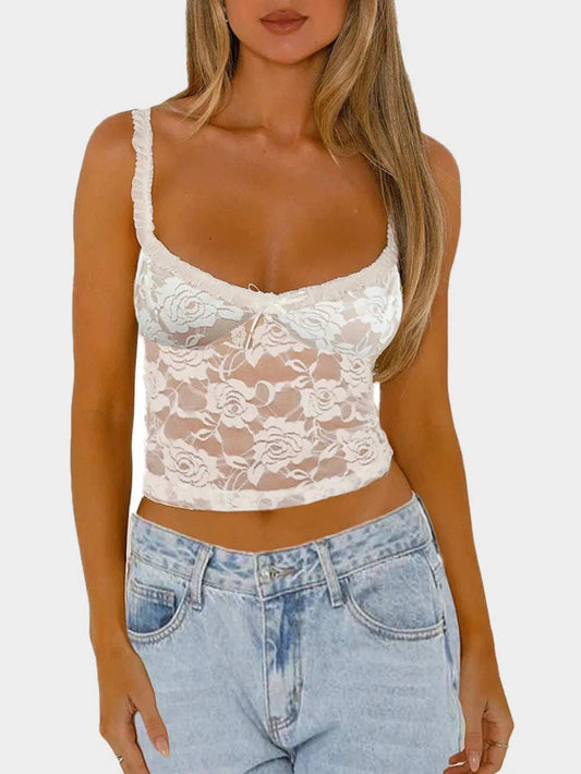Bow Lace Cami - Trendsi - Flyclothing LLC