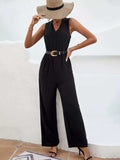 Sleeveless V-Neck Wide Leg Jumpsuit - Trendsi - Flyclothing LLC
