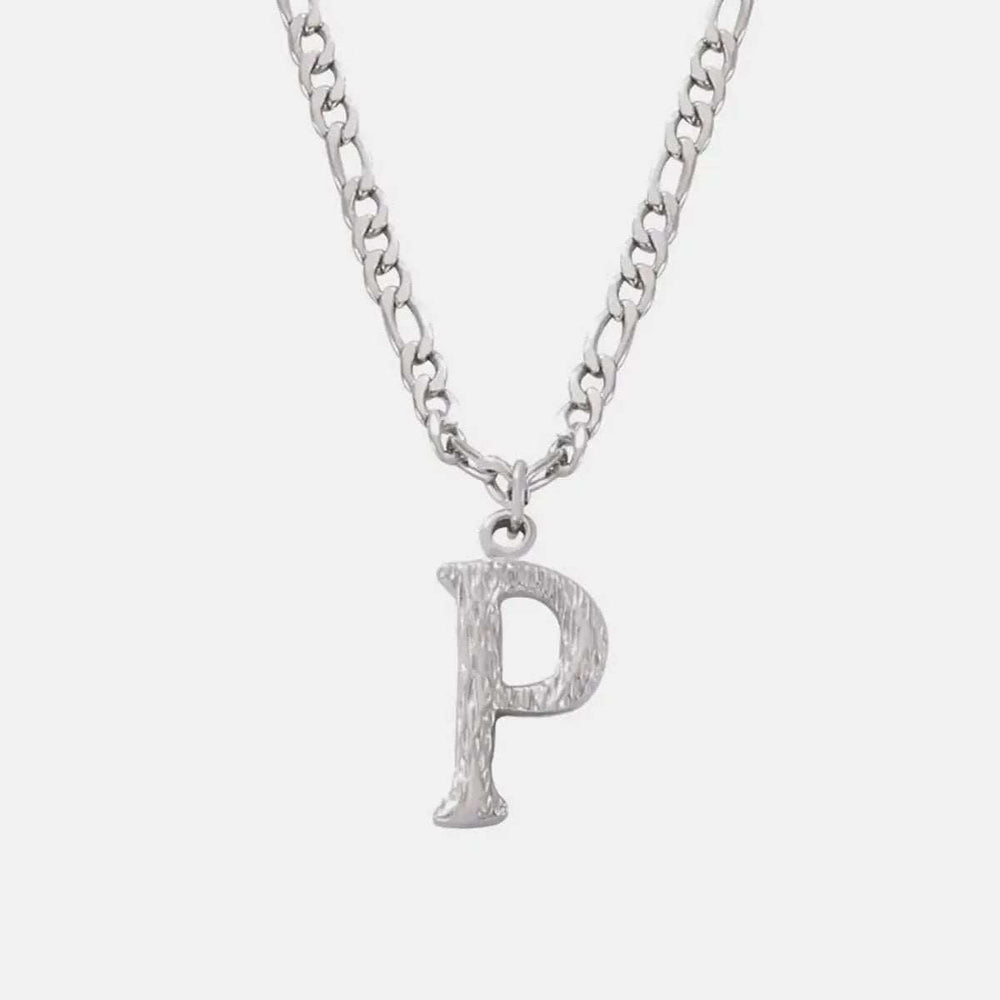 Titanium Steel Letter Pendant Necklace - Trendsi - Flyclothing LLC