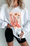 Boots Graphic Round Neck Long Sleeve Sweatshirt - Trendsi - Flyclothing LLC
