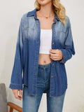 Button Up Long Sleeve Denim Jacket - Trendsi - Flyclothing LLC