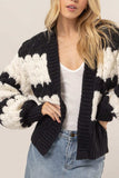 HYFVE Scallop Striped Open Front Long Sleeve Sweater Cardigan - Trendsi - Flyclothing LLC