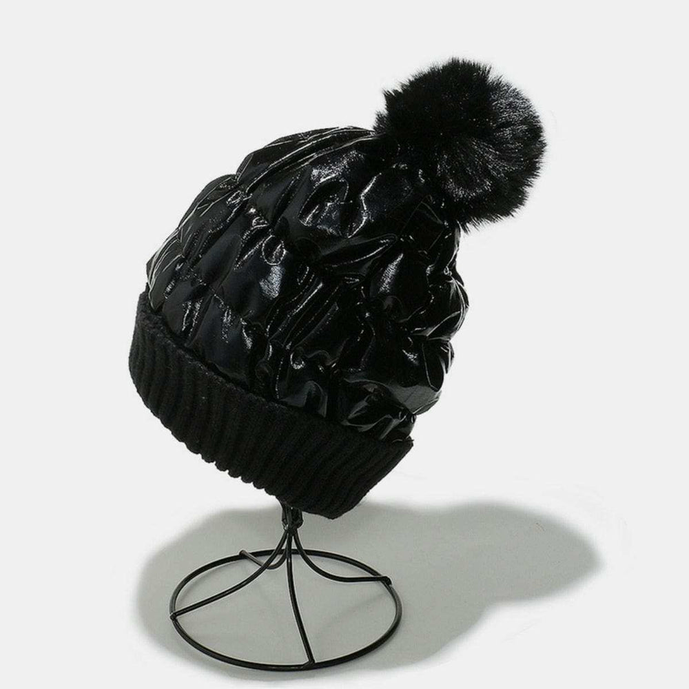 Thermal Knit Hat with Pompom - Trendsi - Flyclothing LLC