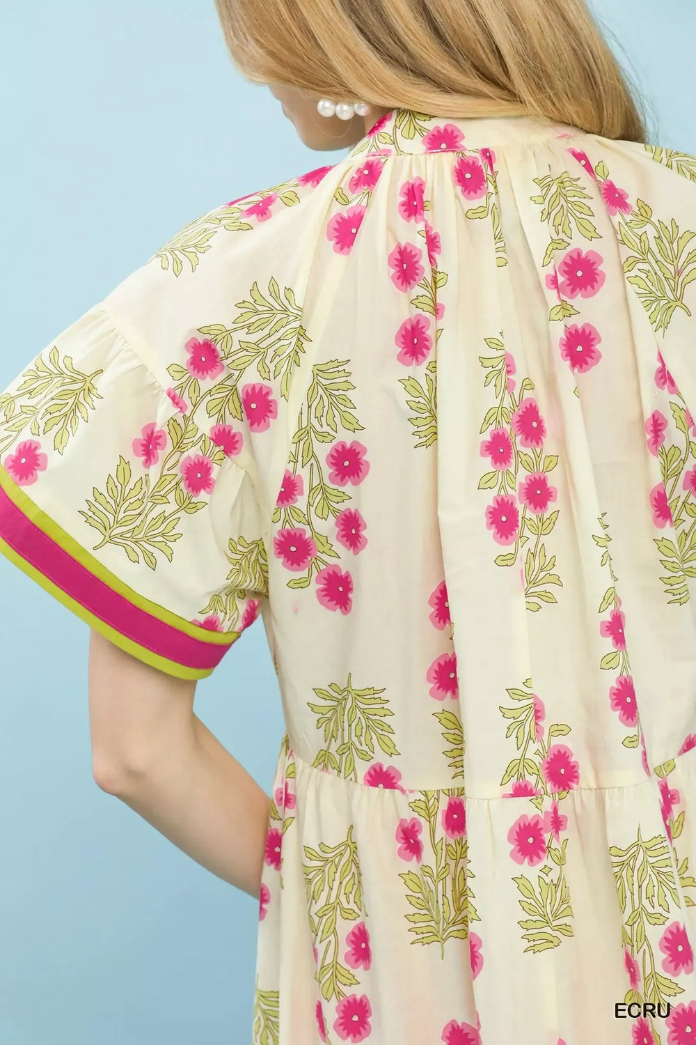 Umgee Floral Border Tiered Midi Dress - Trendsi - Flyclothing LLC