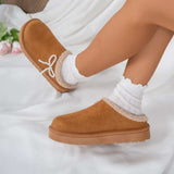 Pearl Bow Round Toe Slippers - Trendsi - Flyclothing LLC