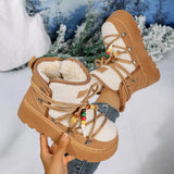 Lace-Up Platform Winter Boots - Trendsi - Flyclothing LLC