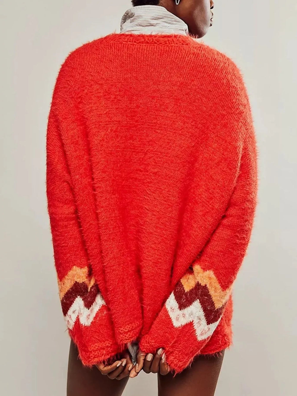 Fruit Round Neck Long Sleeve Sweater - Trendsi - Flyclothing LLC