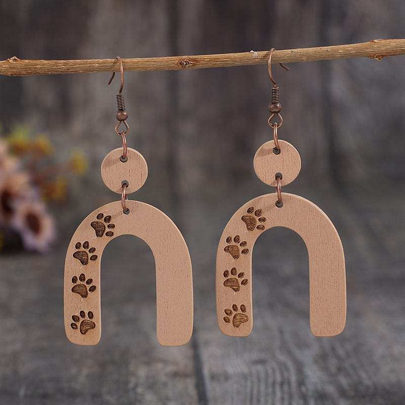 Geometric Shape Wooden Earrings - Trendsi - Flyclothing LLC