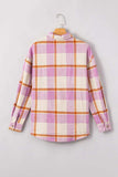 Plaid Corduroy Pockets Brushed Checkered Shacket - Trendsi - Flyclothing LLC