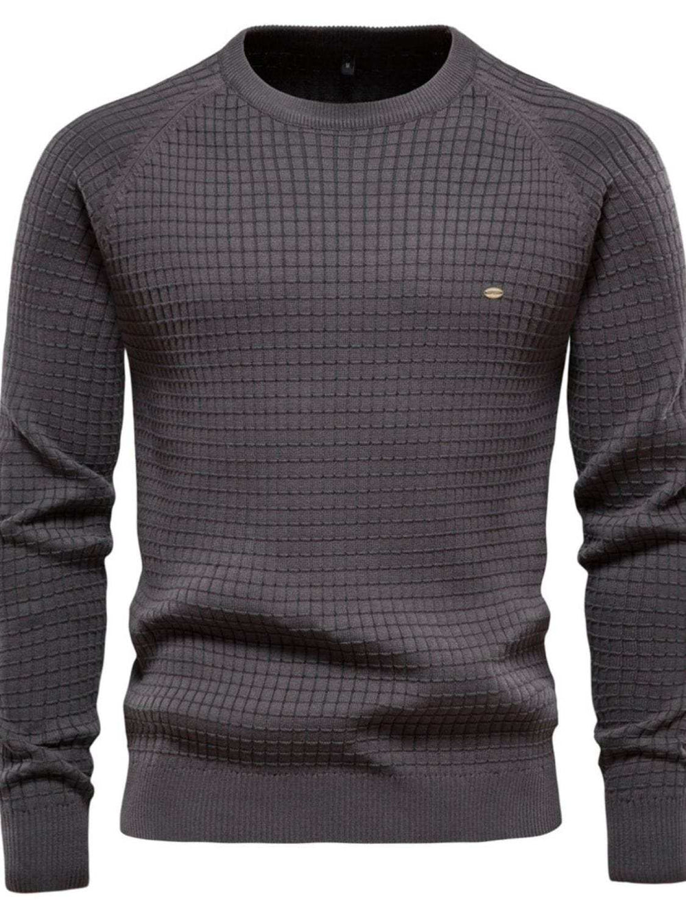 Texture Round Neck Long Sleeve Sweater - Trendsi - Flyclothing LLC