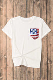 US Flag Round Neck Short Sleeve T-Shirt - Trendsi - Flyclothing LLC