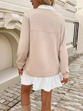 Devine Ruffle Hem Long Sleeve Mini Dress - Trendsi - Flyclothing LLC