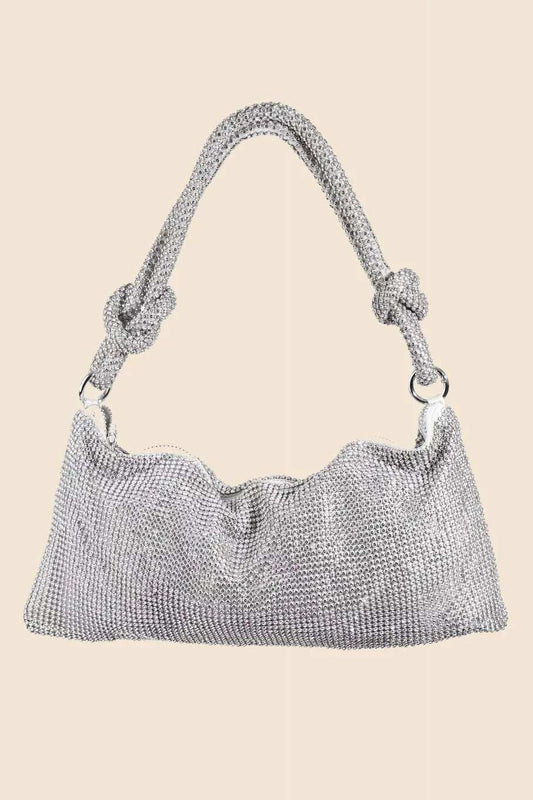 Fame Rhinestone Studded Hobo Bag - Trendsi - Flyclothing LLC