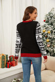 Christmas Pattern Round Neck Long Sleeve Sweater - Trendsi - Flyclothing LLC
