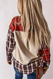 Plaid Patchwork Collared Neck Shacket - Trendsi - Flyclothing LLC
