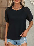 Round Neck Short Sleeve Top - Trendsi - Flyclothing LLC