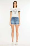 Kancan High Rise Release Hem Denim Shorts - Trendsi - Flyclothing LLC