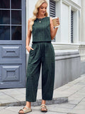 Plaid Sleeveless Top and Pants Set - Trendsi - Flyclothing LLC