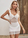 Ruffled Openwork Sleeveless Cover-Up Dress - Trendsi - Flyclothing LLC