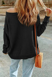 Pumpkin Round Neck Long Sleeve Knit Top - Trendsi - Flyclothing LLC