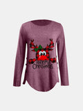 Full Size Reindeer Round Neck Long Sleeve T-Shirt - Trendsi - Flyclothing LLC