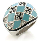 8X159 - Rhodium Brass Ring with AAA Grade CZ in Jet - Alamode - Flyclothing LLC