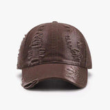 Distressed Adjustable Cotton Baseball Cap - Trendsi - Flyclothing LLC