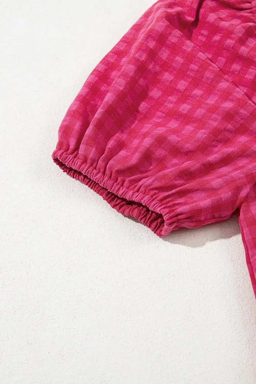 SYNZ Gingham Check Bubble Sleeve Ruffled Maxi Dress - Trendsi - Flyclothing LLC