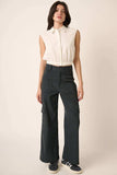 Mittoshop Wide Leg High Waist Pants with Cargo Pockets - Trendsi - Flyclothing LLC