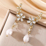 Flower Pearl Drop Earrings - Trendsi - Flyclothing LLC