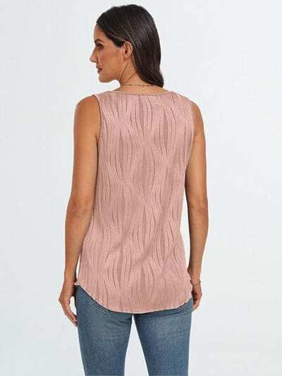 Round Neck Wide Strap Tank - Trendsi - Flyclothing LLC