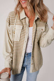 Houndstooth Button Up Long Sleeve Jacket - Trendsi - Flyclothing LLC
