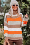 Color Block Drop Shoulder Turtleneck Sweater - Trendsi - Flyclothing LLC