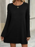 Round Neck Dropped Shoulder Sweater - Trendsi - Flyclothing LLC