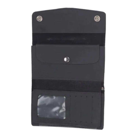 Black Trifold Long Chain Biker Leather Wallet - Unik Just for Bikers - Flyclothing LLC
