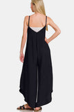 Zenana Spaghetti Strap Wide Leg Overalls with Pockets - Trendsi - Flyclothing LLC