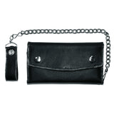 Black Trifold Snap Closure Wallet - Unik Just for Bikers - Flyclothing LLC