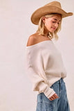 BiBi Waffle Knit Off Shoulder Top - Trendsi - Flyclothing LLC