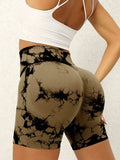 Tie-Dye High Waist Active Shorts - Trendsi - Flyclothing LLC