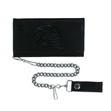 Royal Black Snap Closure Biker Chain Wallet - Unik Just for Bikers - Flyclothing LLC