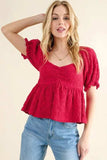And The Why Lovely Textured and Smocked Top - Trendsi - Flyclothing LLC