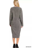 Zenana Soft Fleece Pigment Dye Sweatshirts Dress - Trendsi - Flyclothing LLC