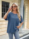 Florira Round Neck Half Sleeve T-Shirt - Trendsi - Flyclothing LLC