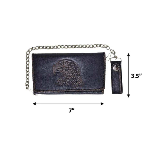 Brown Snap Closure Biker Wallet - Unik Just for Bikers - Flyclothing LLC