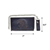 Brown Snap Closure Biker Wallet - Unik Just for Bikers - Flyclothing LLC