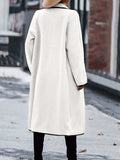 Full Size Contrast Trim Long Sleeve Coat with Pockets - Trendsi - Flyclothing LLC